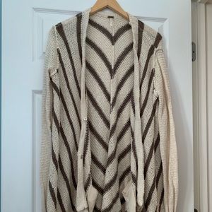 Free People Striped Cardigan with Pockets